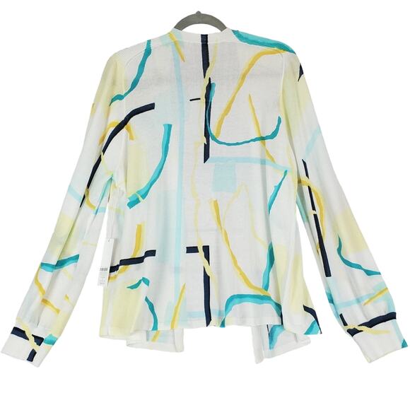 Chicos Summer Romantic Abstract Cardigan Sweater LIghtweight Open Front XL NWT - Picture 4 of 13